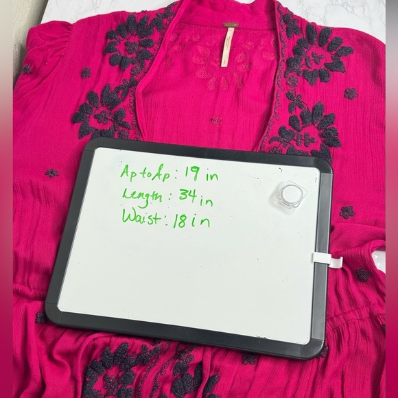 Free People Boho Floral Embroidered Fable Midi Dress Pink Size S‎ - Picture 6 of 10